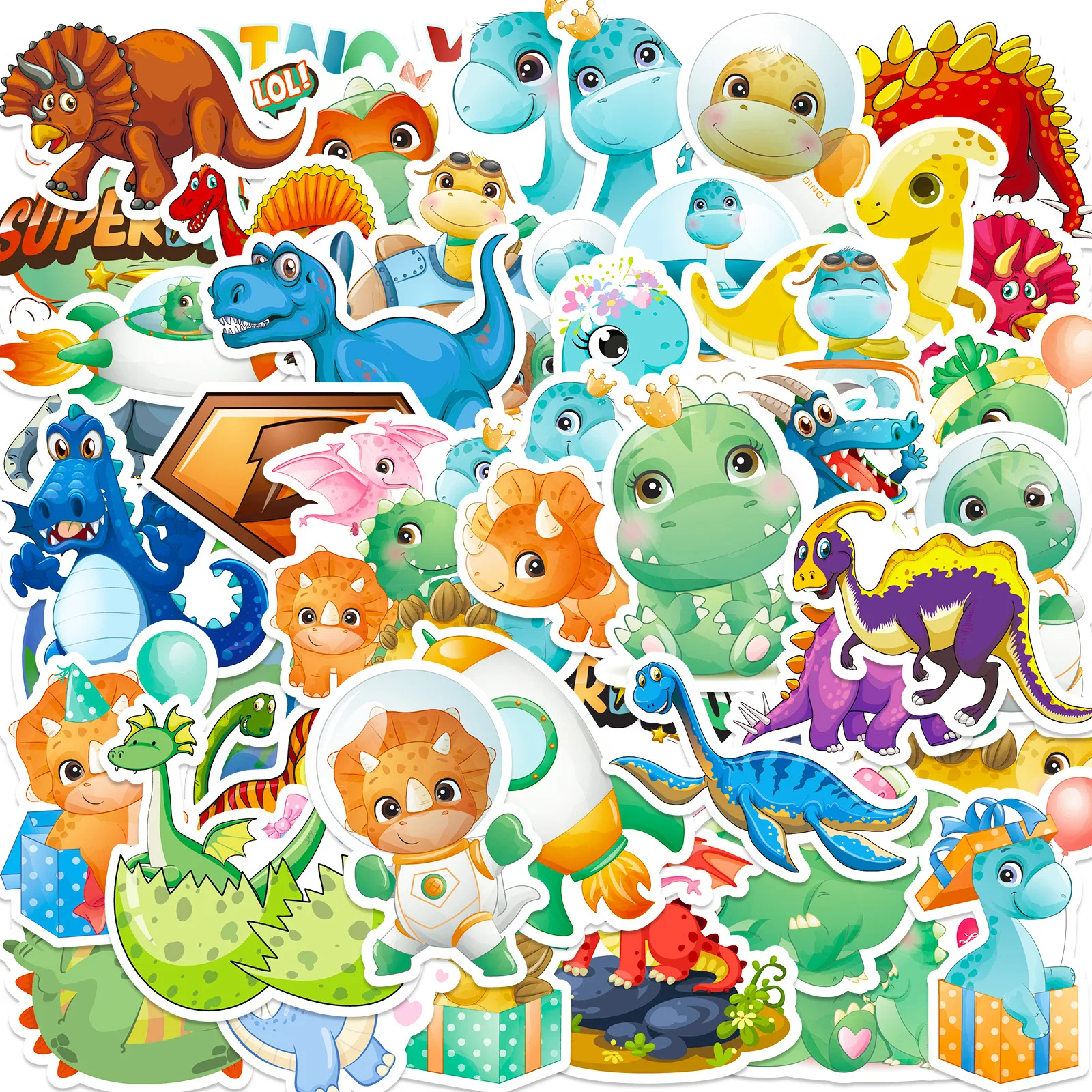 

10/50PCS Cute Dinosaur Graffiti Sticker Creative Cartoon Animal Decal For Guitar Phone Helmet Cup Skateboard Waterproof Sticker