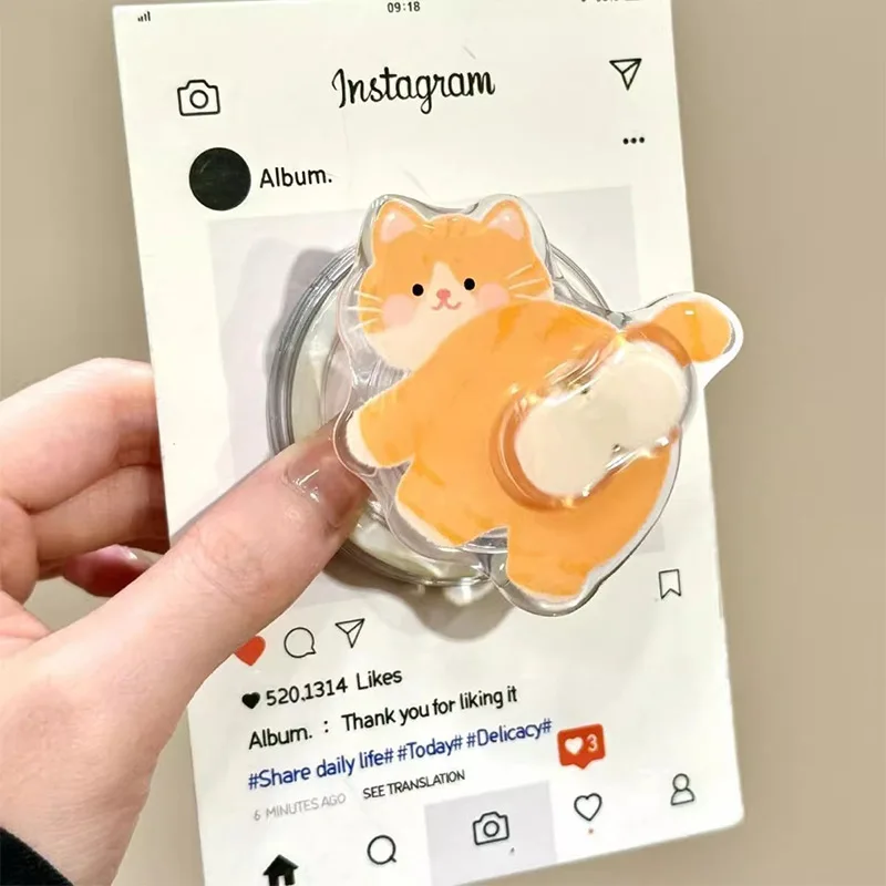 

Милый вращающийся магнитный кронштейн Yuanbao с оранжевым котом для адсорбции мобильного телефона, настольный ленивый кронштейн, портативный держатель для телефона