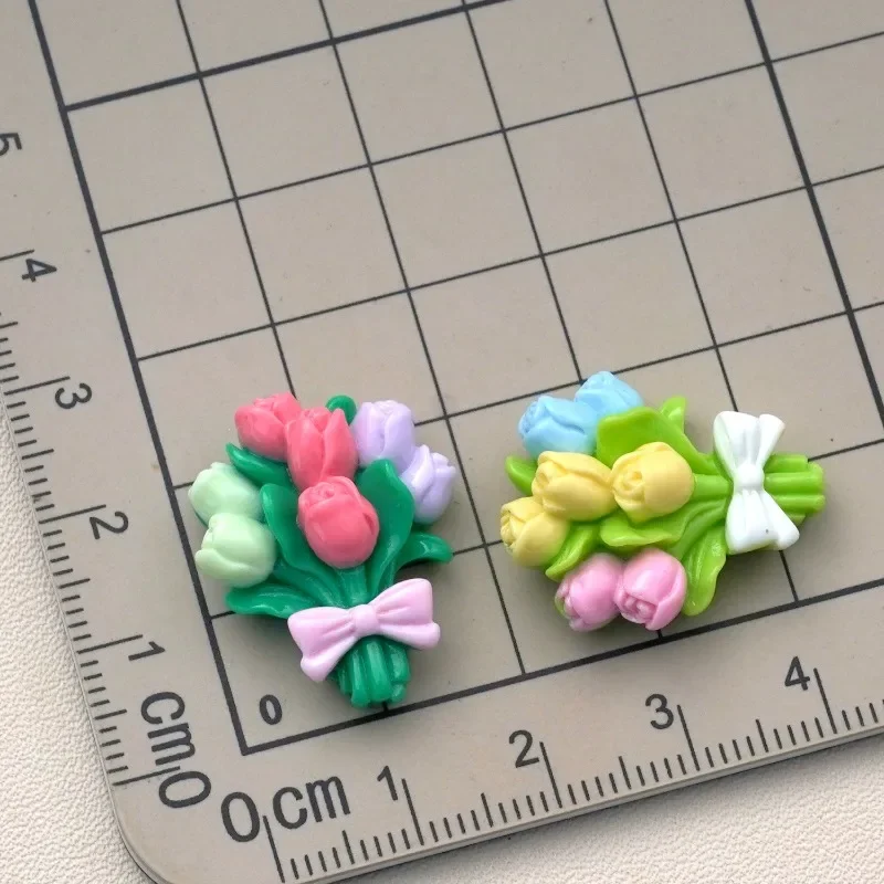 10PCS Rose Bouquet Cartoon Hairpin Bracelet DIY Jewelry Pendant Resin Accessories