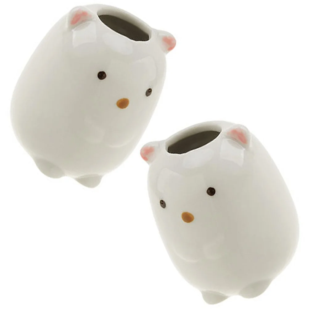 

2Pcs Toothpick Holder Ceramic Toothbrush Base Practical Toothpick Storage Dispenser Lovely Desktop Decoration Toothbrush Holder