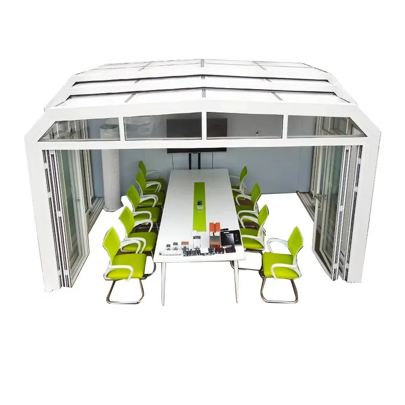 Outdoor Telescopic Mobile Sun Room Roof Balcony Courtyard Aluminum Alloy Glass Sunshade for Heat Insulation Sunscreen for House