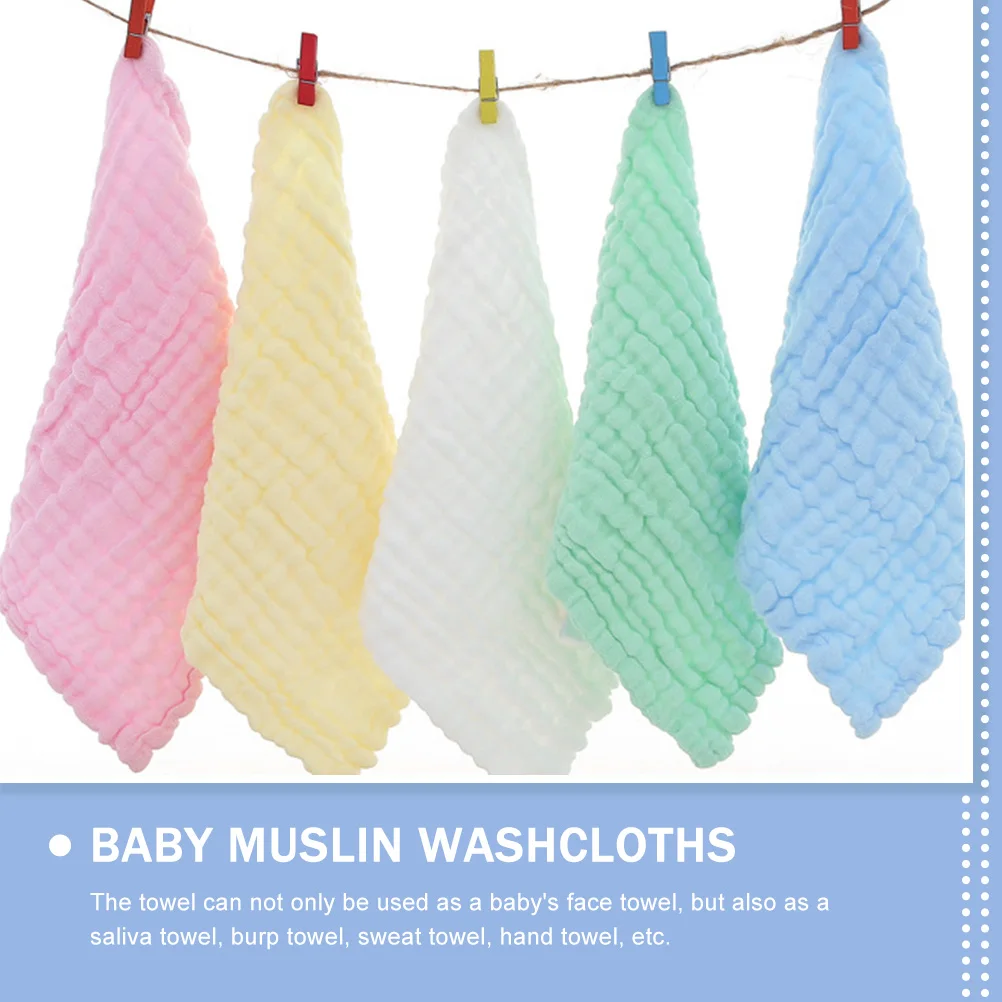 

5 Pcs Pure Towel Infant Drool Muslin Washcloth Face Washing