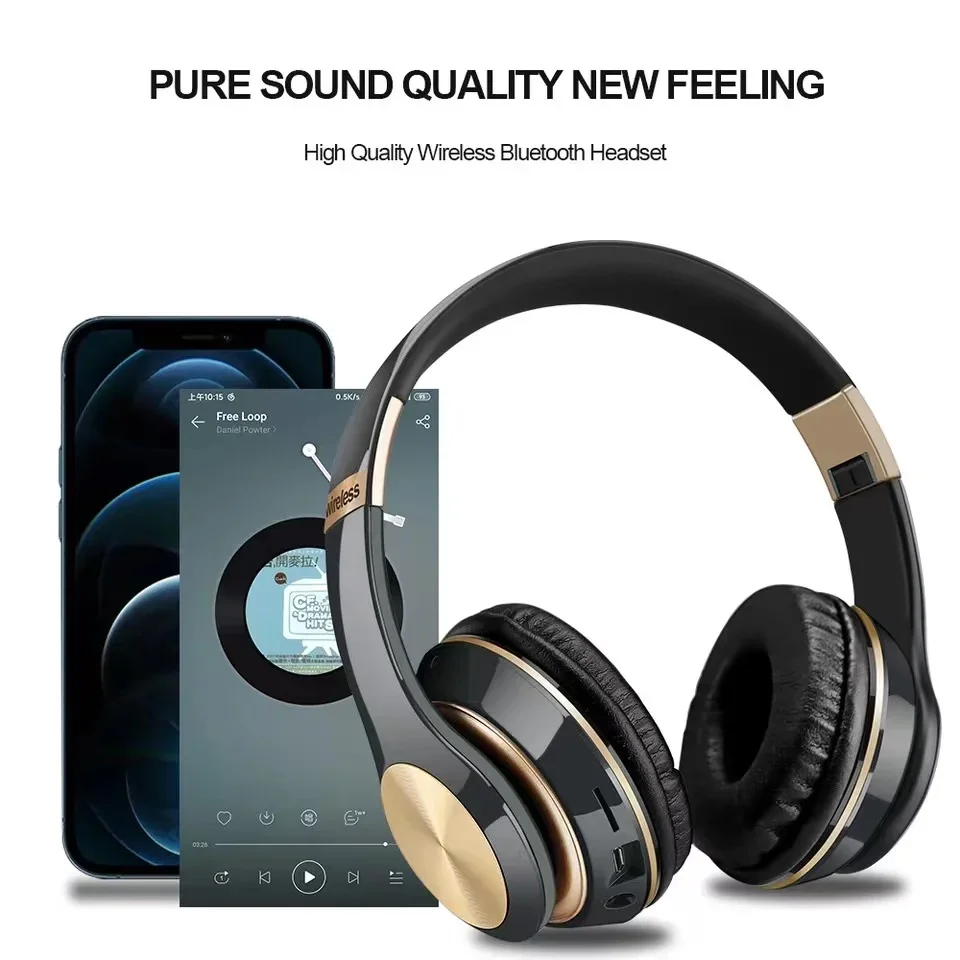 Bluetooth 5.0 Gaming Headphones Blutooth T5 Music Foldable Earphone Bluetooth Wireless Earphones