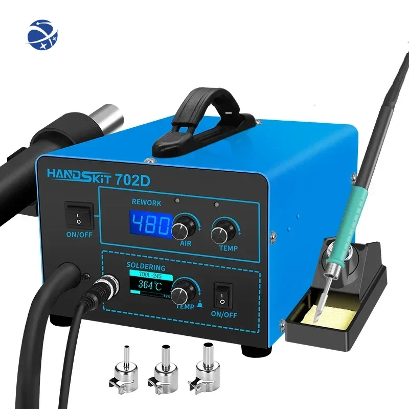 

handskit 702D BGA SMD rework station with 245 Soldering iron Mobile phone maintenance tools Hot air gun welding table