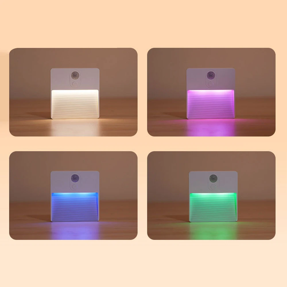 Colorful LED Smart Human Body Sensor Night Lights Emergency Automatic Lighting USB Charging Wireless Magentic Suction