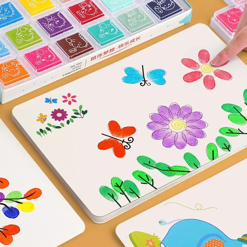 16/32 Uds DIY pintura con los dedos juguetes de dibujo para chico creativo para colorear Graffiti garabatos Montessori juguete educativo regalo de guardería