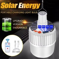 Solar Light Bulb Camping Solar LED Light USB Rechargeable 5Lighting Modes Tent Hanging Bulb for Outdoor Hiking Emergency Outage