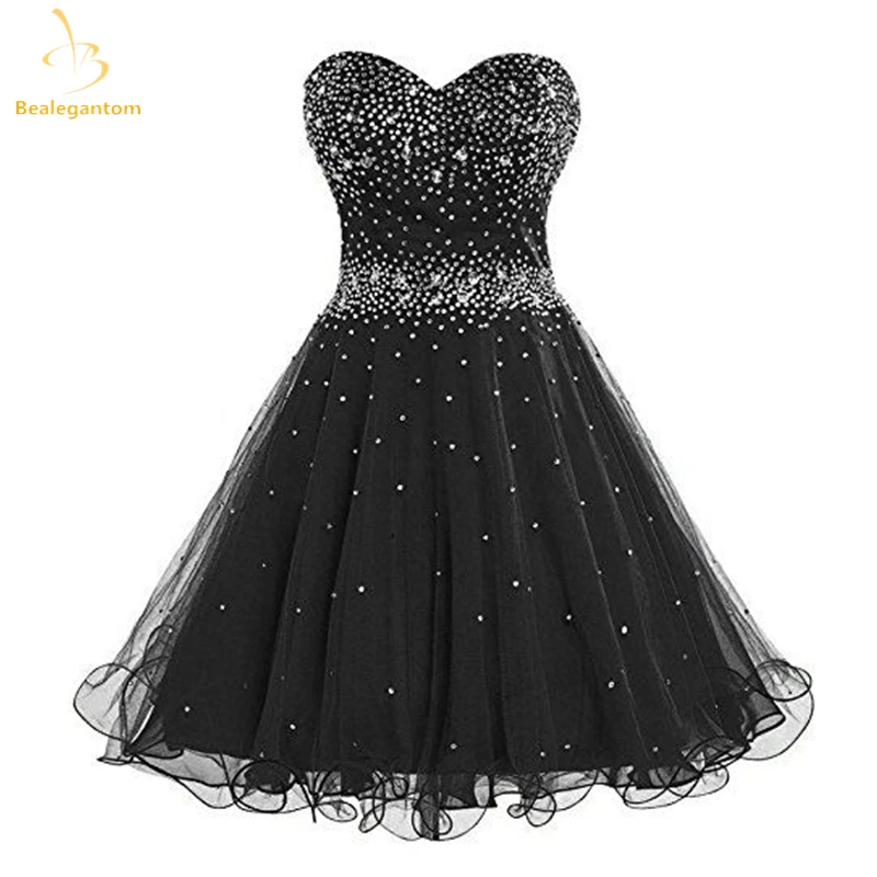 

Bealegantom Elegant Sparking Beading Short Homecoming Dresses Sequined Corset Prom Party Cocktail Gown Vestidos De Graudation