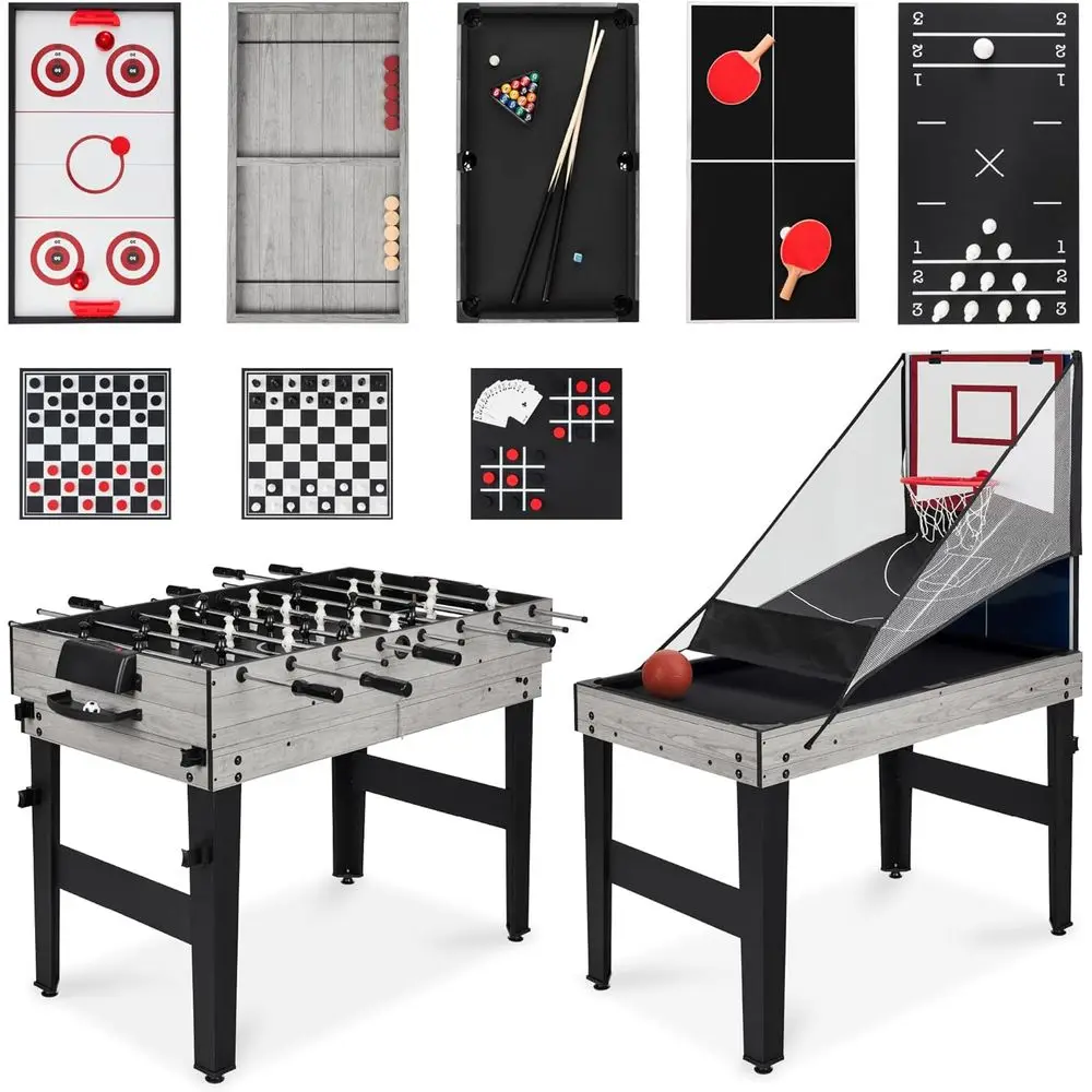 

All-In-One Home Game Center with Ping Pong, Soccer, Hockey, Archery, and More for Family Fun