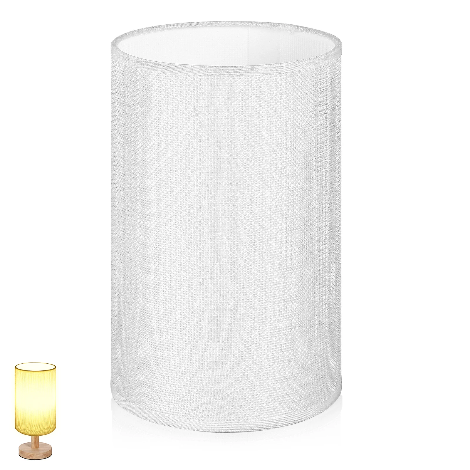 

Work Light Fabric Lampshade Accessory Ceiling Desk White Cylinder Universal Baby