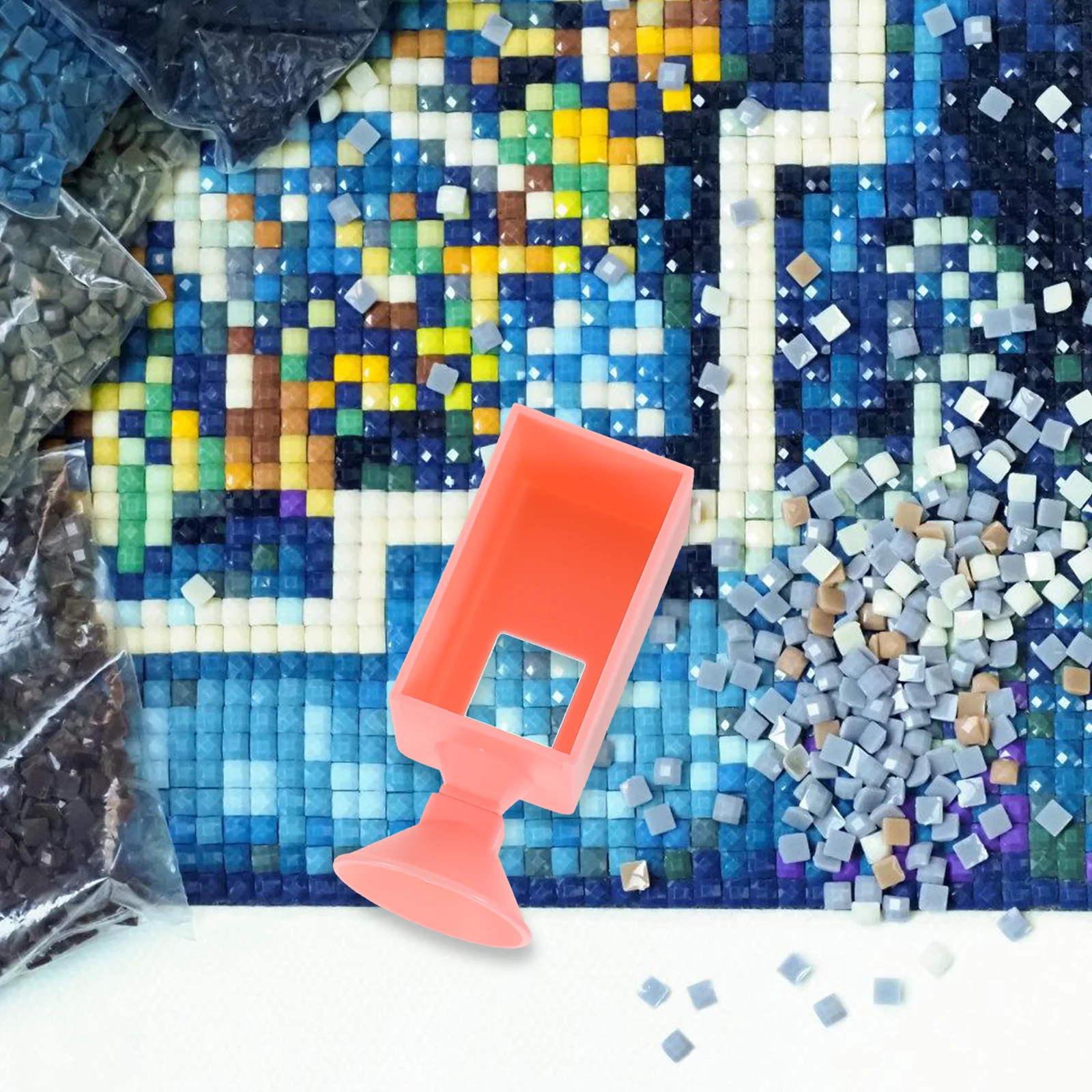 

4pcs Rhinestone Painting Funnel Drill Separator Square Round Multi-Functional Bead Applicator Craft Diy Kit Glitter Funnel