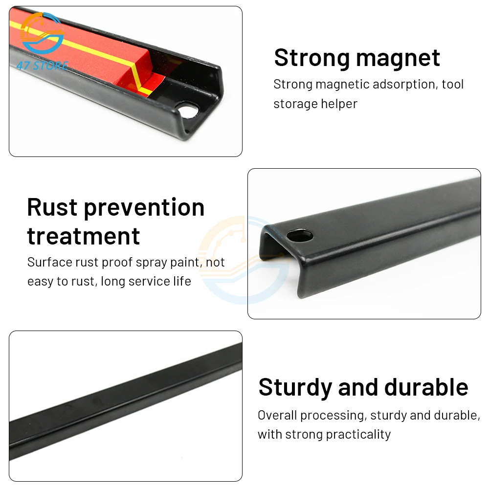 Magnetic Holder Metal Magnet Tool Organizer Bar Long Strip Garage Workshops Hardware Storage Restore Warehouse Rack Factory