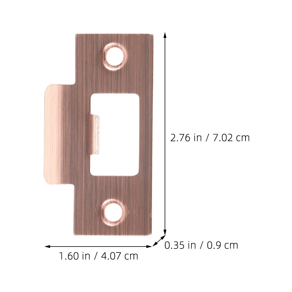 Placas guia de língua de bloqueio, 2 peças, acabamento de metal, placas de greve de porta, fivela em forma de t para instalação suave, porta de madeira