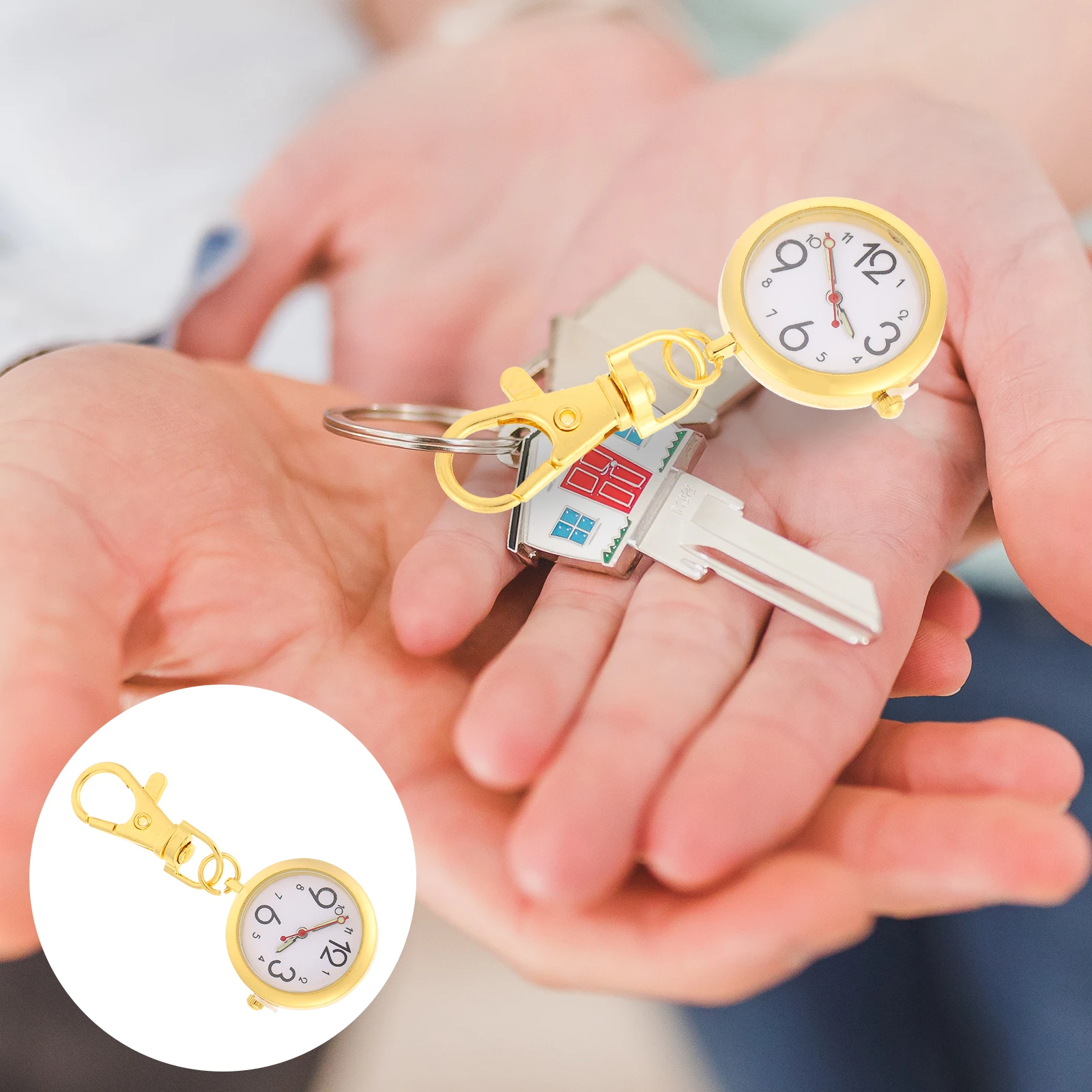 

Versatile Alloy Nurse Watch Clip On Pocket Watch Keychain Hanging Feature for Medical Professionals