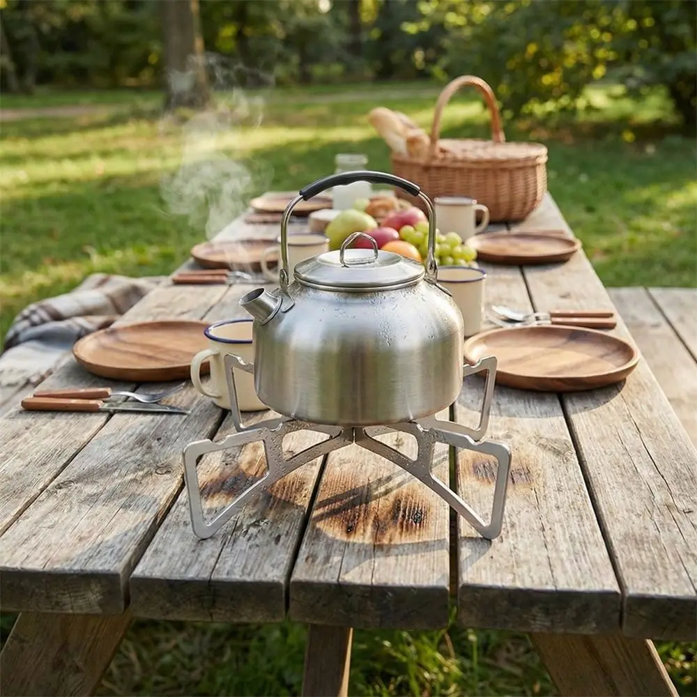 Portable Stainless Steel Cross Steaming Rack Compact Heat Insulation Stove Rack Folding Cooking Stand Outdoor