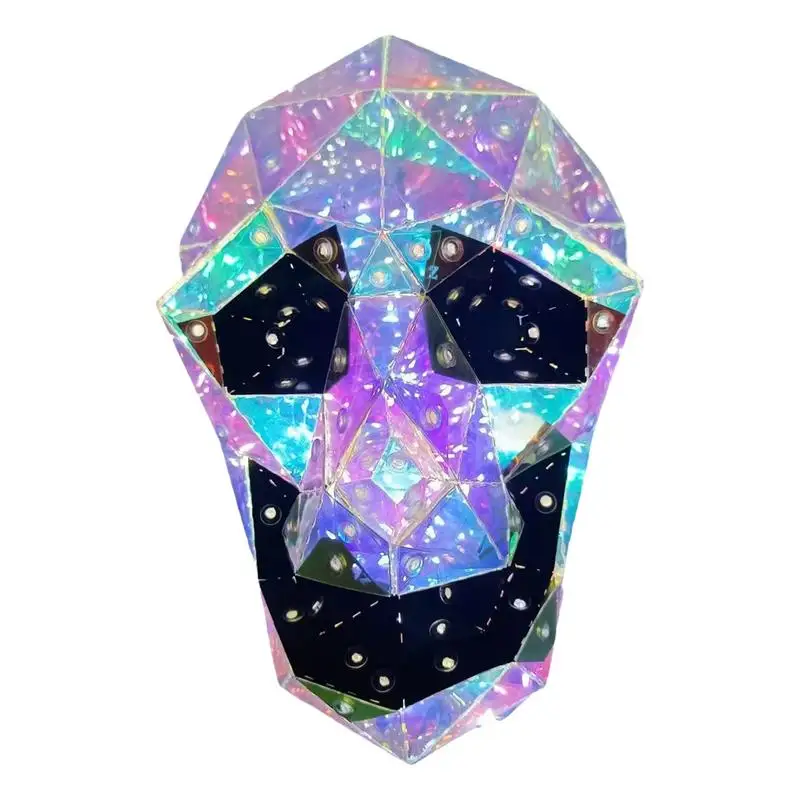 

Skeleton Lights Halloween Night Lights Prism Skull Decor Lamp Glowing Skeleton Desk Decor Ambient Lighting Colorful Lights