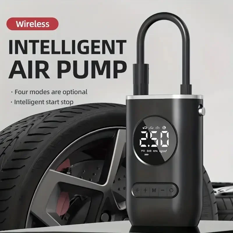 

1 Set Car Air Pump Portable Mini Self Propelled Electric Tire Pump Handheld Wireless Digital Display Charging Pump