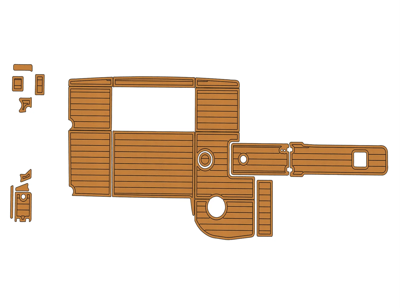 

Non-Slip EVA Faux Teak Marine Mat Self-Adhesive 6mm Yacht Cockpit Pad for 2019 Key West 239 DFS Boat Decking Easy Install