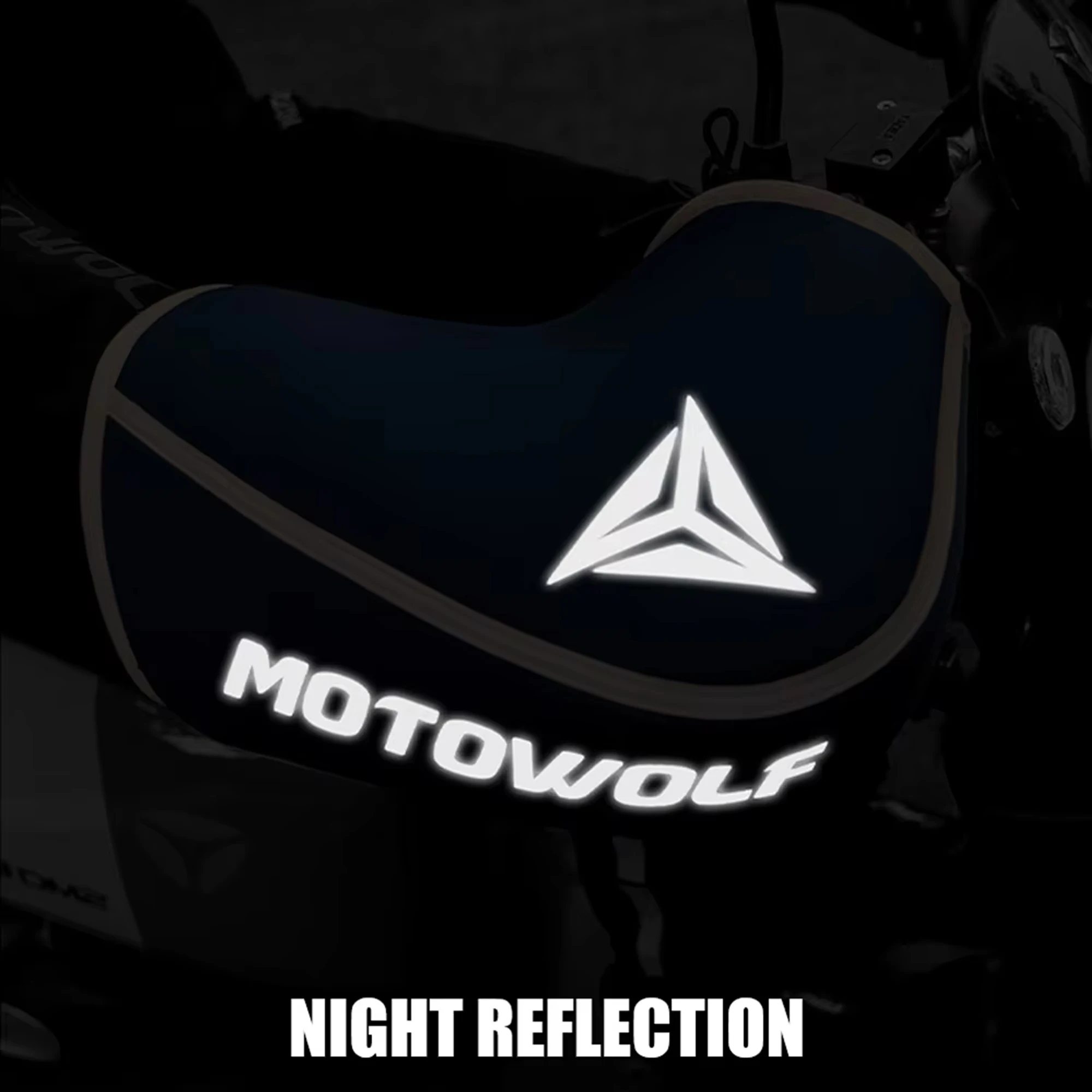 1 Pair Motorcycle Handlebar Cover Winter Thermal Gloves Waterproof Handmuffs Windproof Warm Handle Thickened Reflective Strips
