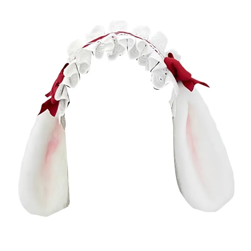 New Original Handmade Harajuku Strawberry Headpiece Lolita Japanese Sweet Bow Rabbit Ears KC Headband Maid Cute Hair Accessory