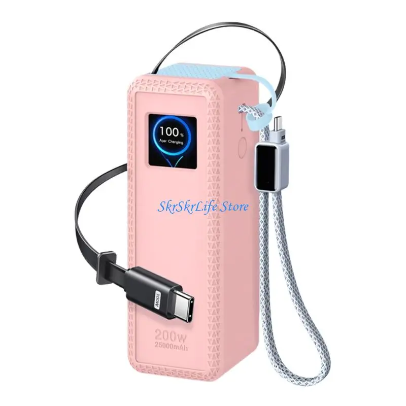 E65E Soft Silicone Sleeve For NexodePro 25000mAh 200W Portable Chargers Case With Cable Durability AntiScratch Shell Cover
