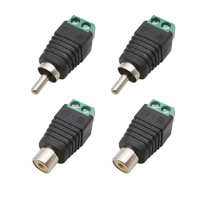 

RCA Male Plug & RCA Female Jack Screw Terminal Block Adapter RCA AV Audio Video CCTV Camera Speaker Wire Cable Connectors