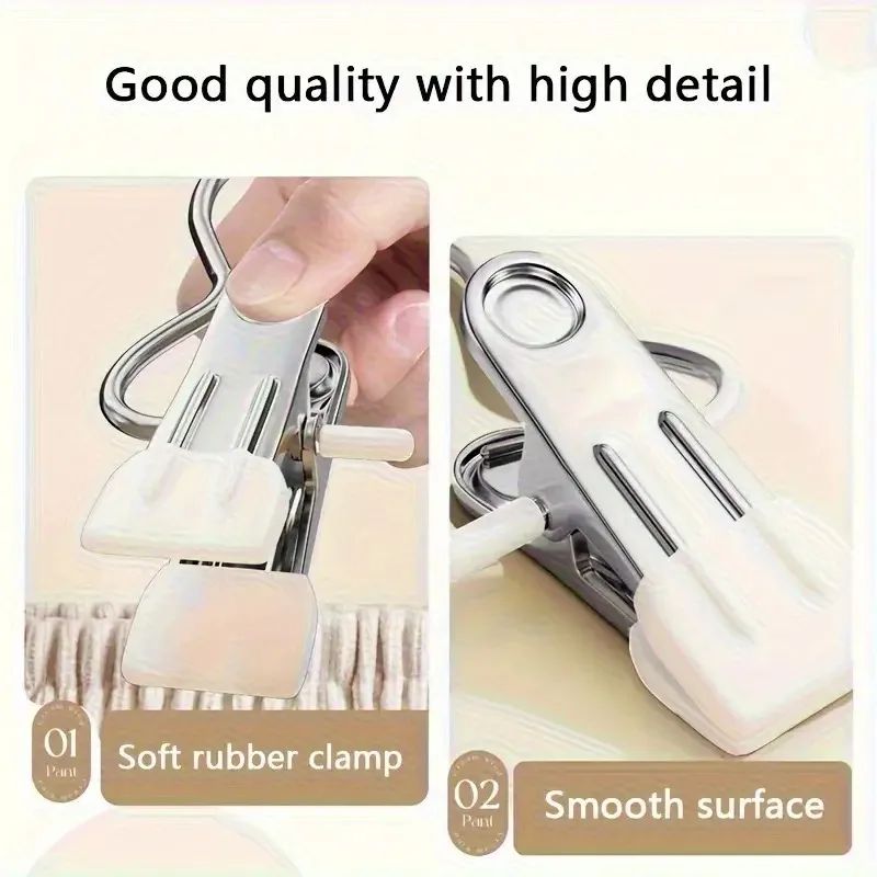 12 Pack Adjustable Pants Hangers Stainless Steel Clips For Skirts Trousers Clothes Storage Organizer 2 Fridge Container Box