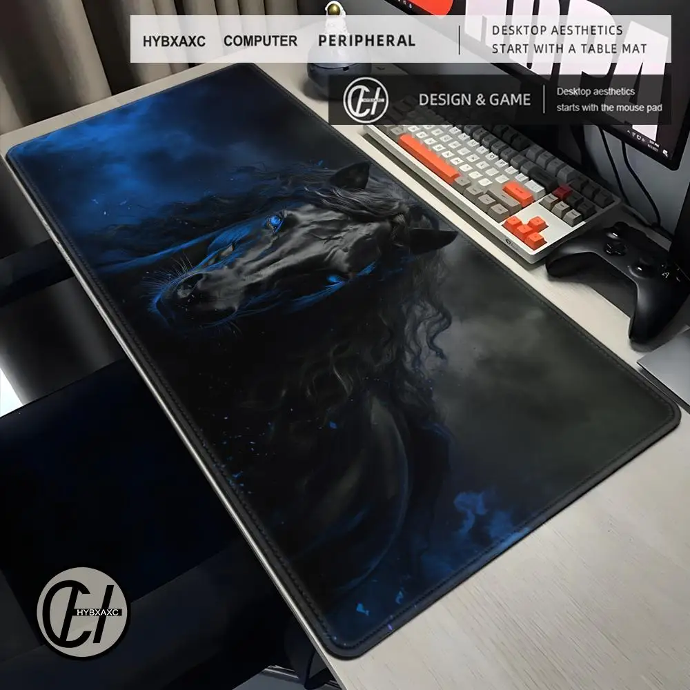 

Настольный коврик с черной лошадью, геймерские коврики для мыши XXL, офисный коврик для мыши, белые коврики для мыши с лошадью, большой игровой коврик для мыши, коврики для мыши для компьютера