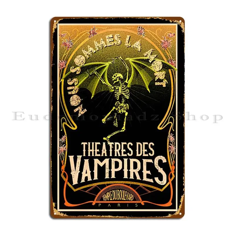 Theater Of The Vampires Metallschild, personalisiertes Garagenwandbild, Wohnzimmer, klassisches Blechschild, Poster