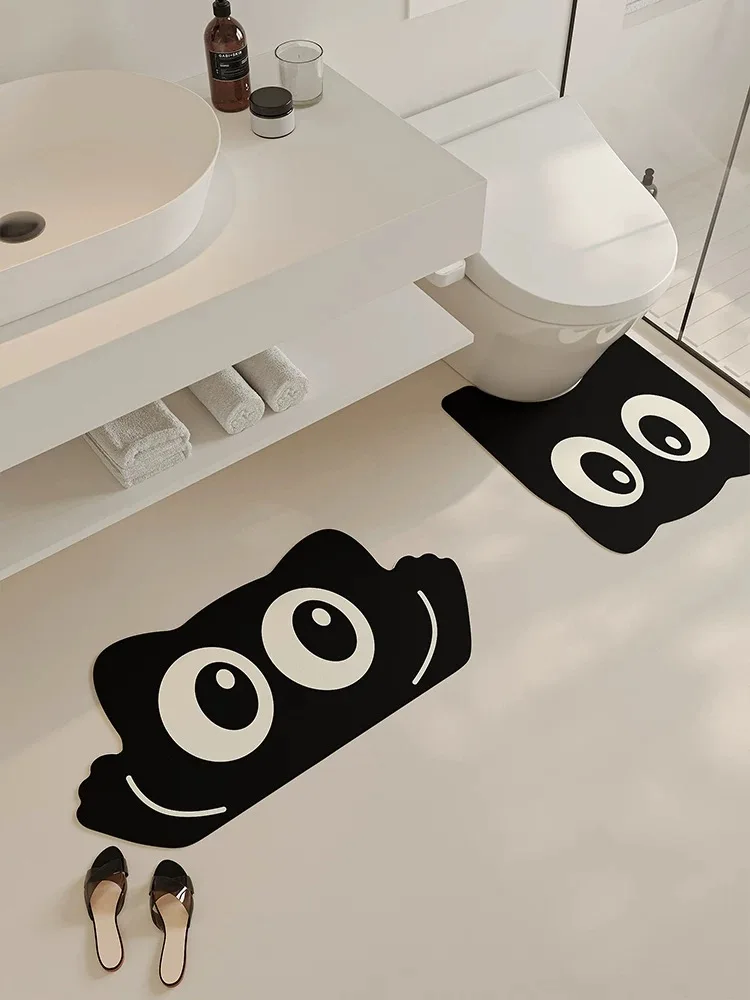 Cats 3-Piece Suit Non-Slip Bathmat U-Shaped Closestool Bathroom Floor Mat Super…