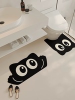 Cats 3-piece Suit Non-slip Bathmat U-shaped Closestool Bathroom Floor Mat Super Absorbent Foot Pads Bathtub Carpet Quick Drying