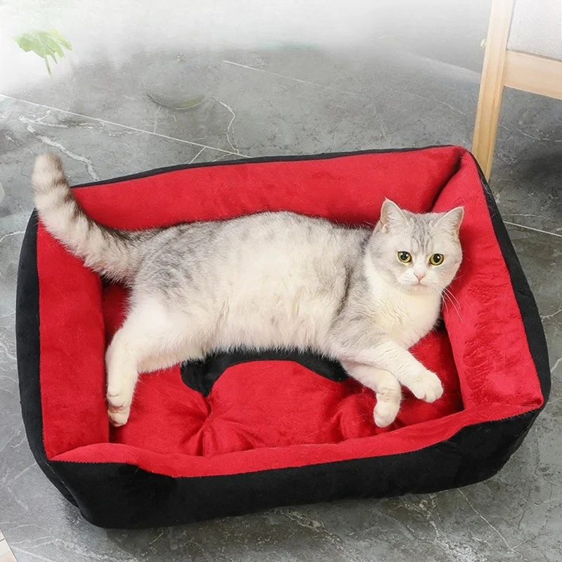 Picture 3: Bed for Cats Plush Cat Nest Kennel All Season Washable Dogs Sofa Winter Warm Thickened Kittens Bed XXS-XL Кровать Для Кошек Кот