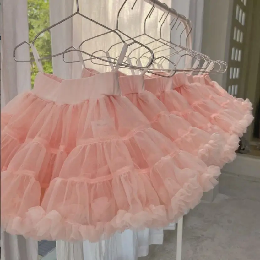 

Baby Girl Princess Skirts Summer New Lolita Puff Tutu Skirt Cake Mesh Skirts Children Birthday Party Skirts High Wuality Wz698