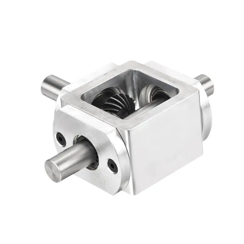 ABUI-4X 90Degree Bevel 1:1 Forward Double Output Shaft 1 Module 20 Teeth Bevel Gear Aluminum Frame Simple DIY Module