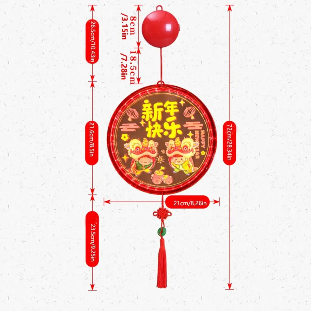 Hanging New Year 3D Sucker Lamp Glowing Fuzi New Year Suction Cup Lamp Good Luck LED Spring Festival Window Lights Home Decor