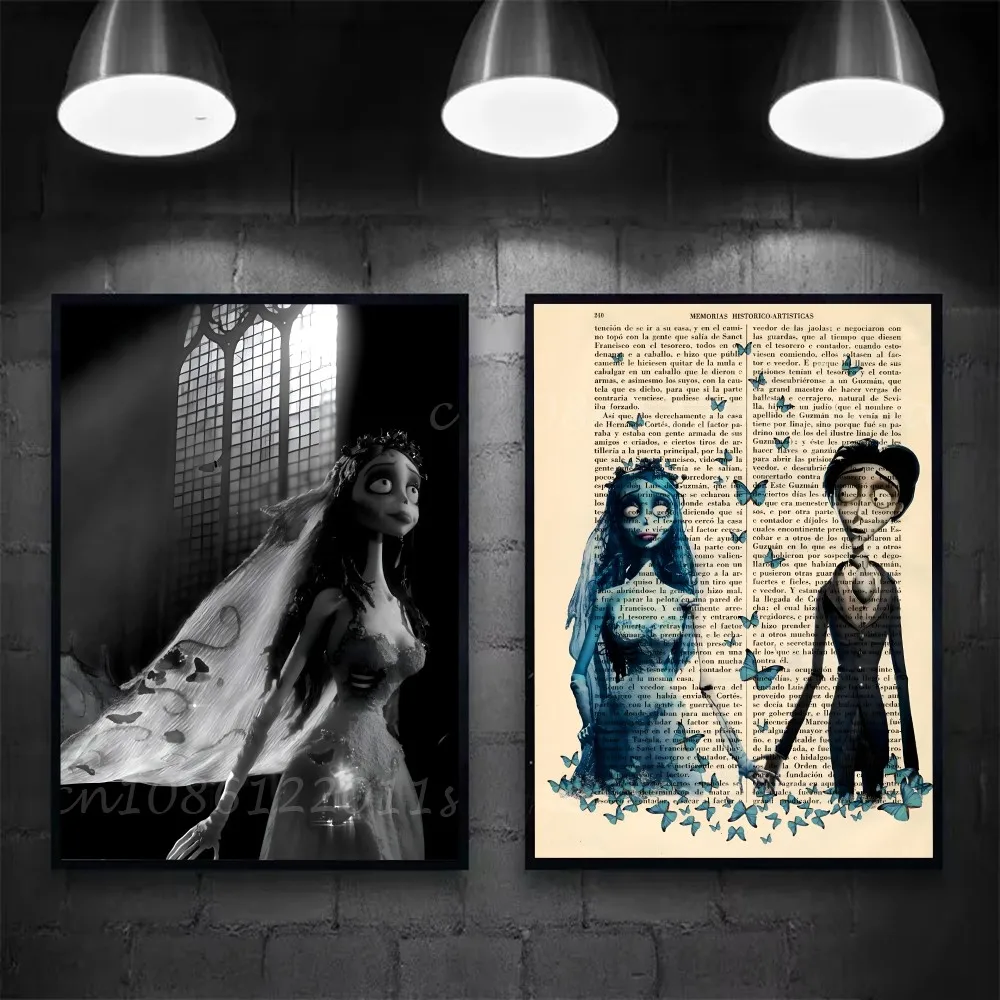 1 قطعة أنيمي C-Corpse العروس المشارك ذاتية اللصق الفن ورقة مقاومة للماء ملصق مقهى بار غرفة جدار ديكور