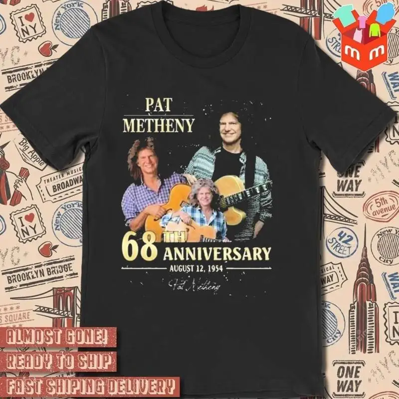 Pat Metheny Black Heavy Cotton Full Size  T shirt For FAN