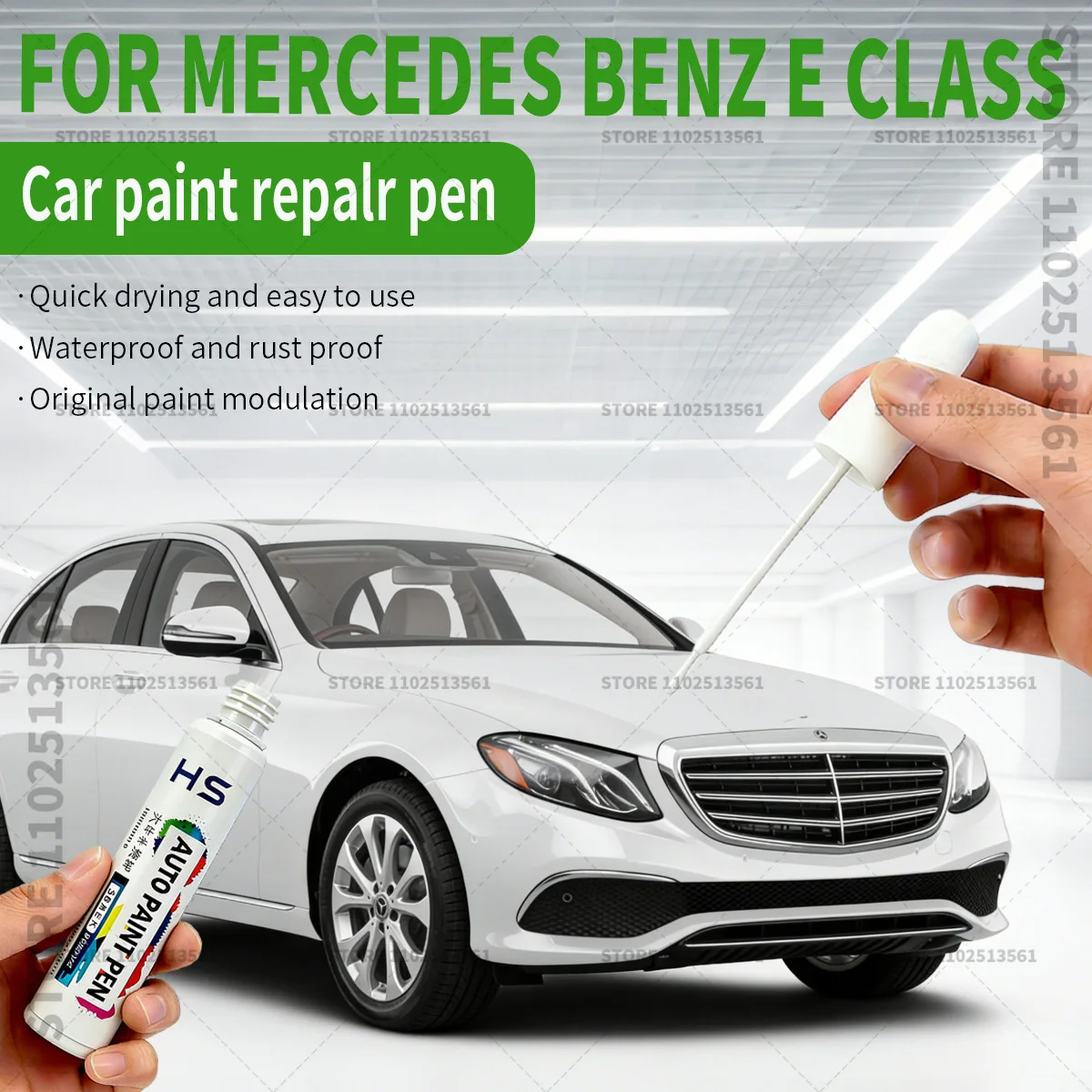 For Mercedes Benz E Class Car Paint Repair Pen Restores Original Factory Paint Finish Blue 896 White 149 Red 3996 Black 897