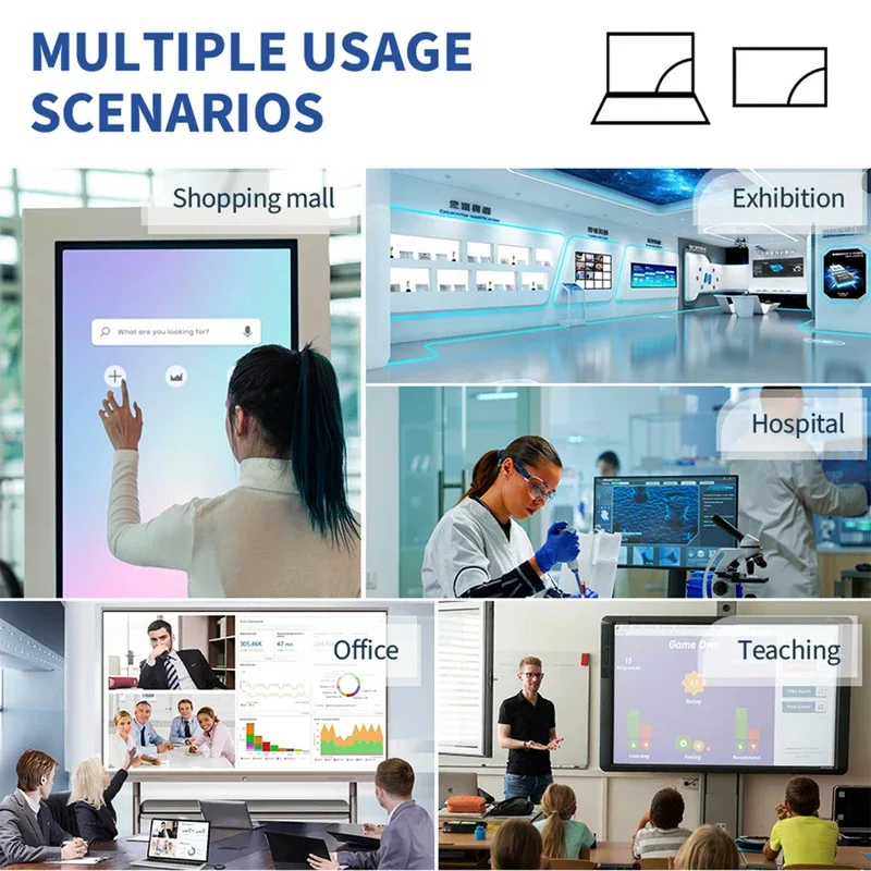 43 55 Monitor touchscreen da 65 pollici Scheda intelligente per insegnamento online Lavagna interattiva elettronica digitale tutto in un PC