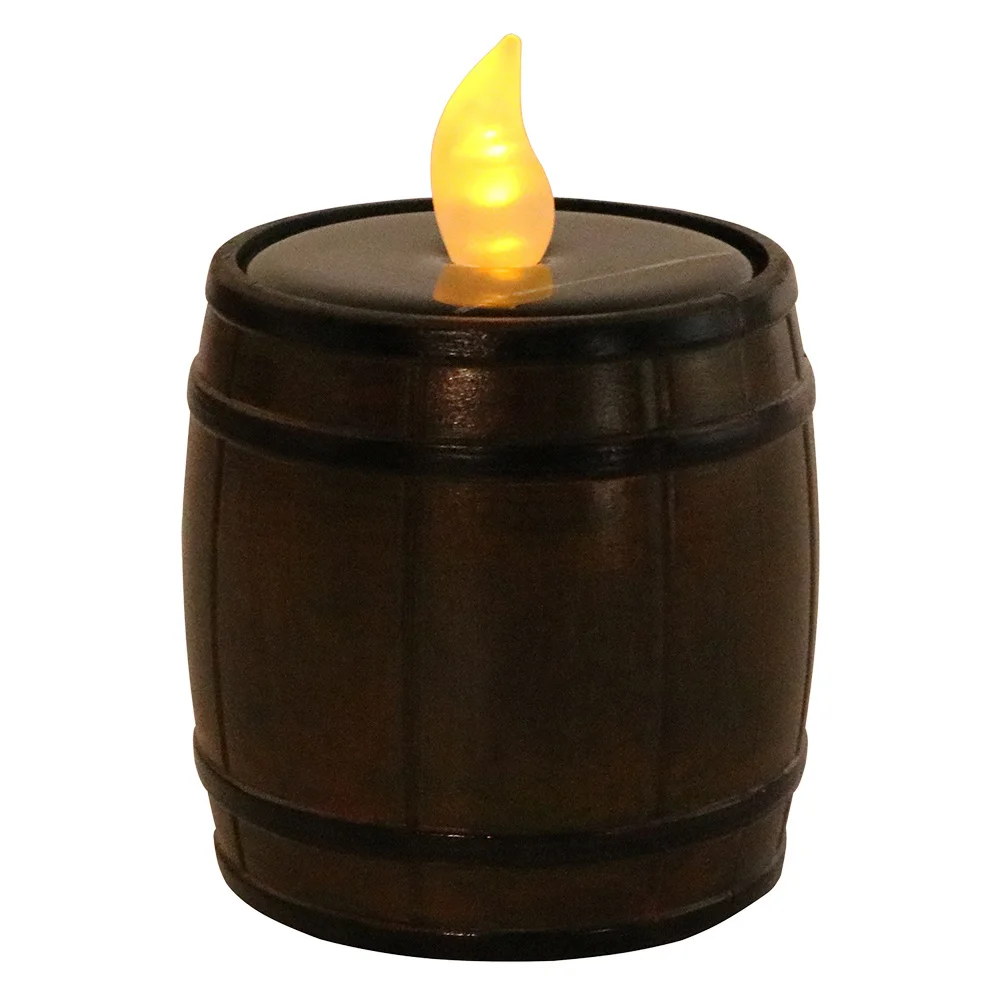 Solar Powered Tealight Waterproof Flameless Romantic Barrel Shaped Decorative Light for Outdoor Garden Birthday Wedding