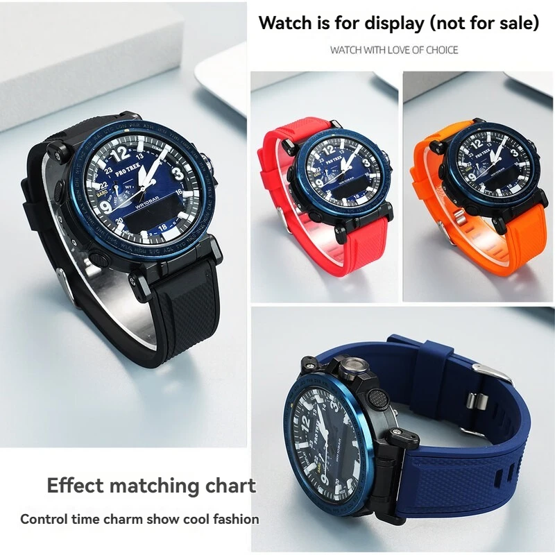 حزام سيليكون عالي الشد لسلسلة كاسيو PROTREK PRG-650Y/600 PRW-6600 GA-2000 سوار ساعة رياضي مقاوم للماء للرجال 24 مللي متر