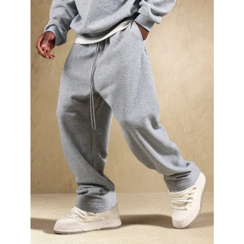 

American Street Men's Gray Sports Pants Autumn Casual Straight Leg Casual Loose Pants, Sports Pants, Men's Pants