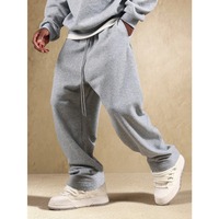 American Street Men's Gray Sports Pants Autumn Casual Straight Leg Casual Loose Pants, Sports Pants, Men's Pants