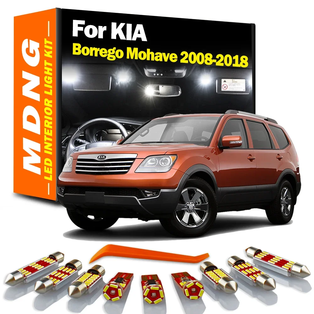 MDNG 14Pcs LED Interior Light Kit For KIA Borrego Mohave 2008 2009 2010 2011 2012 2013 2014 2015 2016 2017 2018 Car Accessories