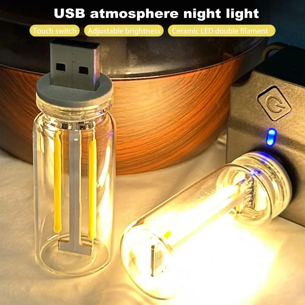 

Led Light Usb Led Glass Bottle Night Light Set for Car Interior Atmosphere Soft Glow Mini Size Lamp with Flicker-free Design