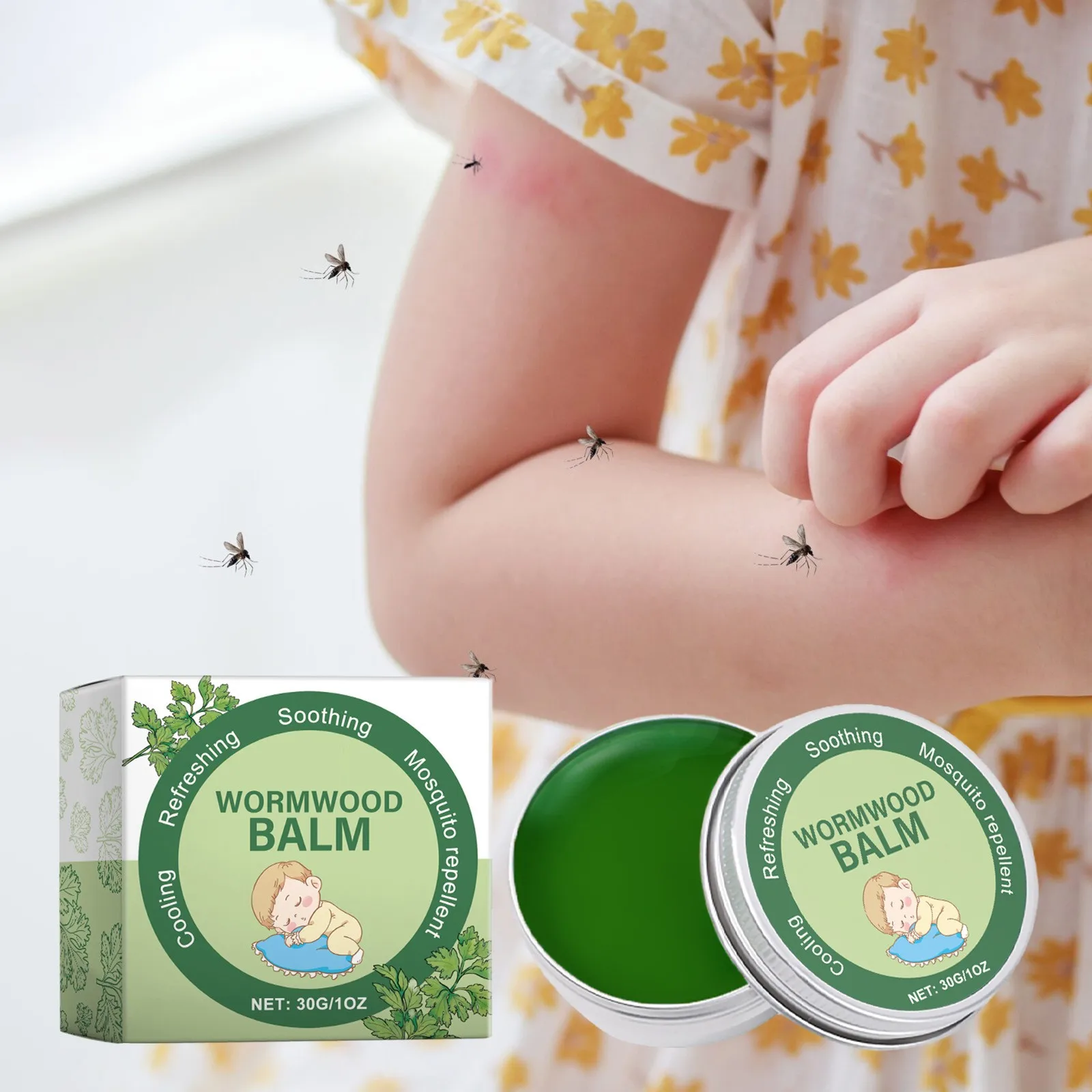 Mosquito Balm Plant Based Ingredients Travel Pocket Size Suitable For Many Places Herbal Soothing Paste Organic For Skin