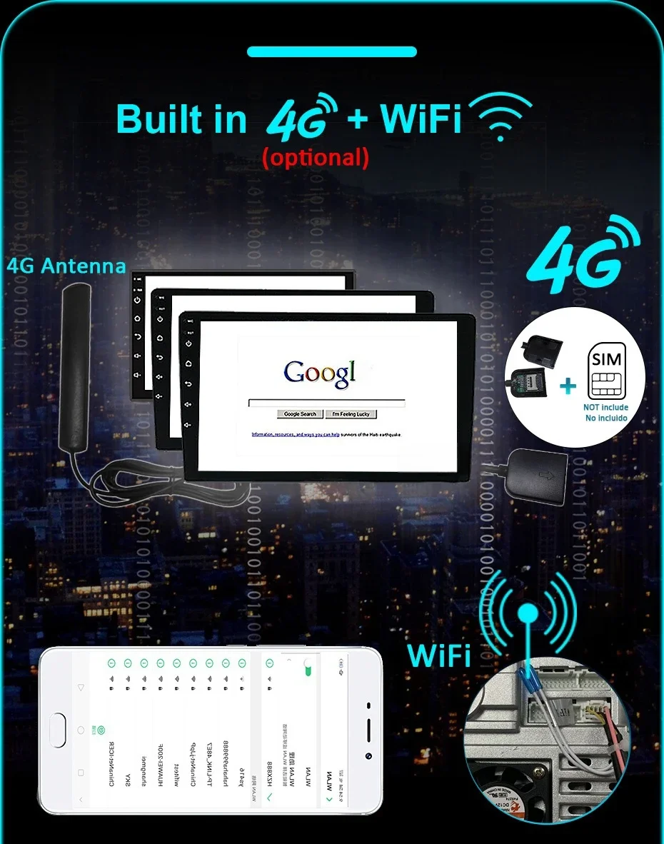 7/9/10/13 Zoll Universal Wireless Carplay Android Auto Stereo 2 Din Autoradio Android GPS Navigation Autoradio Multimedia-Player Bildschirm Bluetooth WIFI 4G LTE AHD Rückfahrkamera – Detail 14