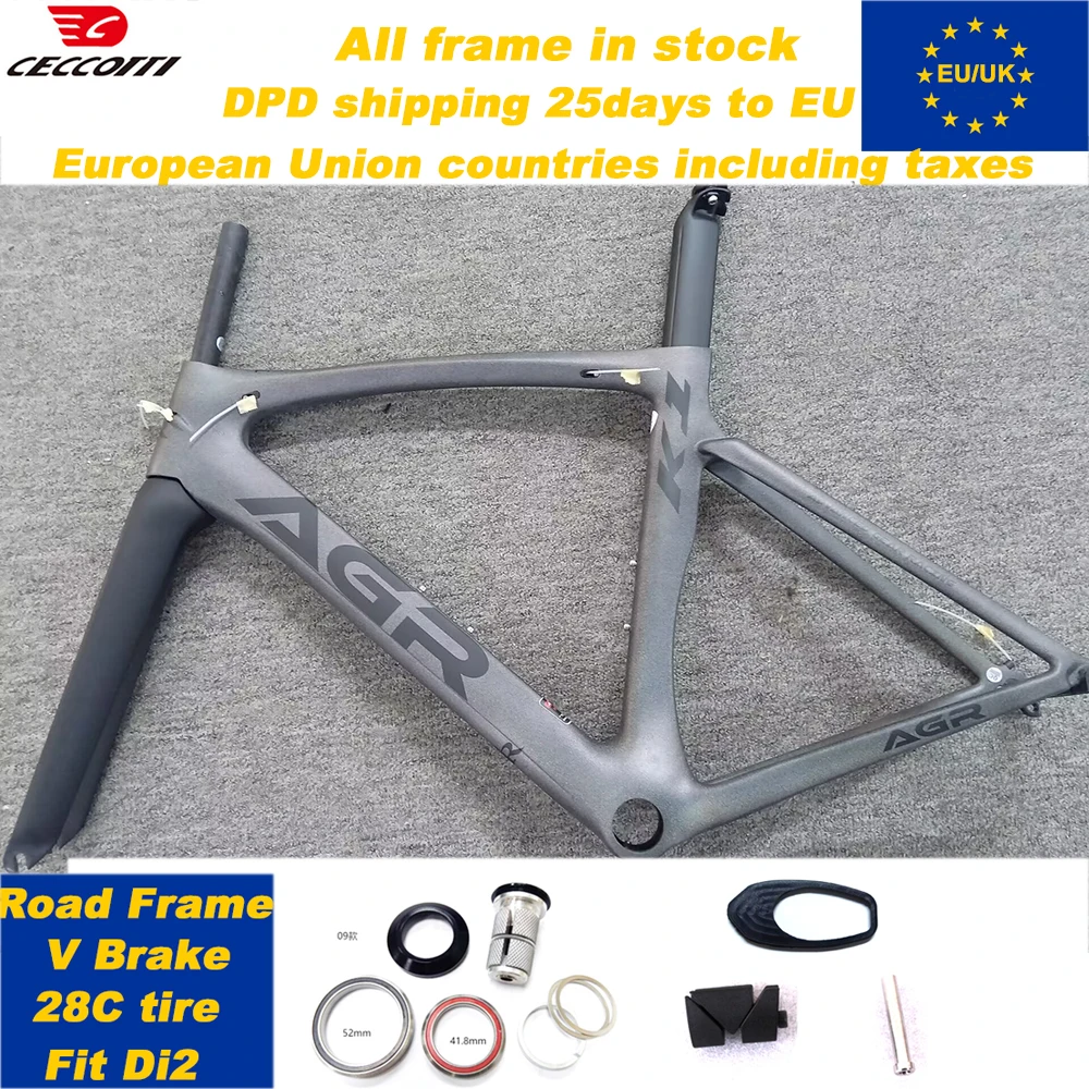 

Рама для шоссейного велосипеда CECCOTTI Factory 700C с ободными тормозами, быстрая доставка, карбоновый комплект рамы, доставка DPD в ЕС, Великобританию, DDP в США.
