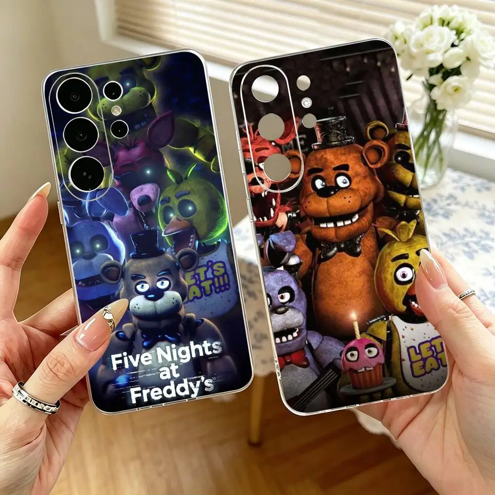 Amine Fnaf Five-nights-At-Freddys  Phone Case Transparent Silicone Soft For Samsung S25,S24,S21,S22,S23,S30,Ultra,S20,Plus,Fe