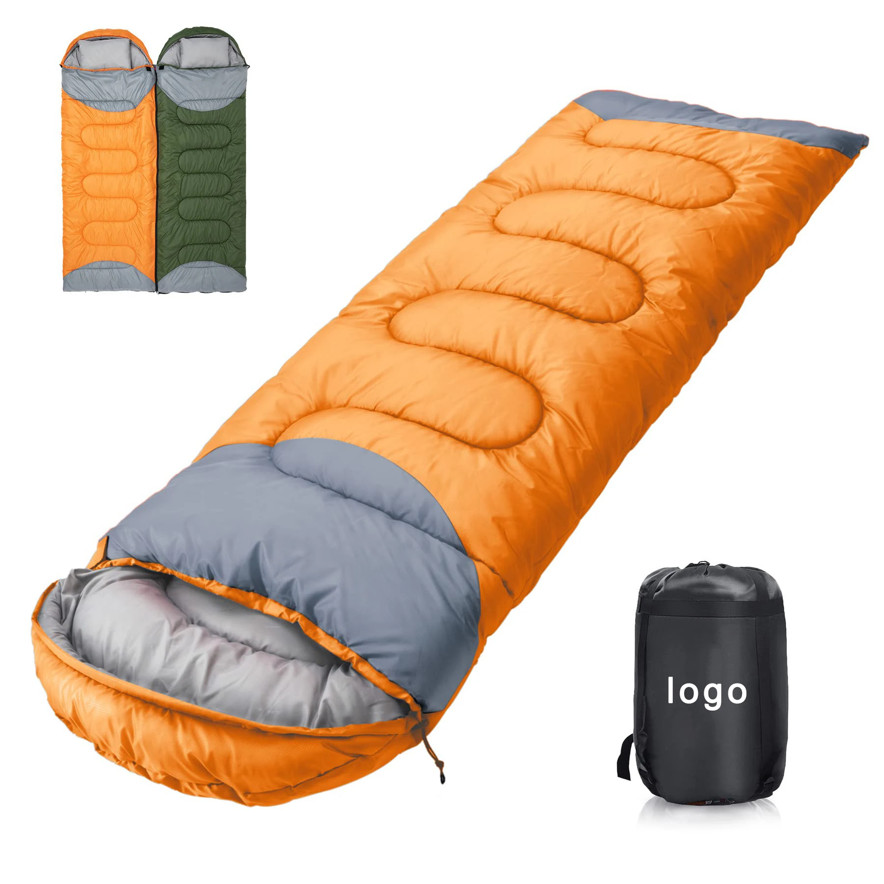 

Custom Logo Hoodie Warm Sleeping Bag Cold Climate Camping Thermal Winter Sleeping Bags With Pillow